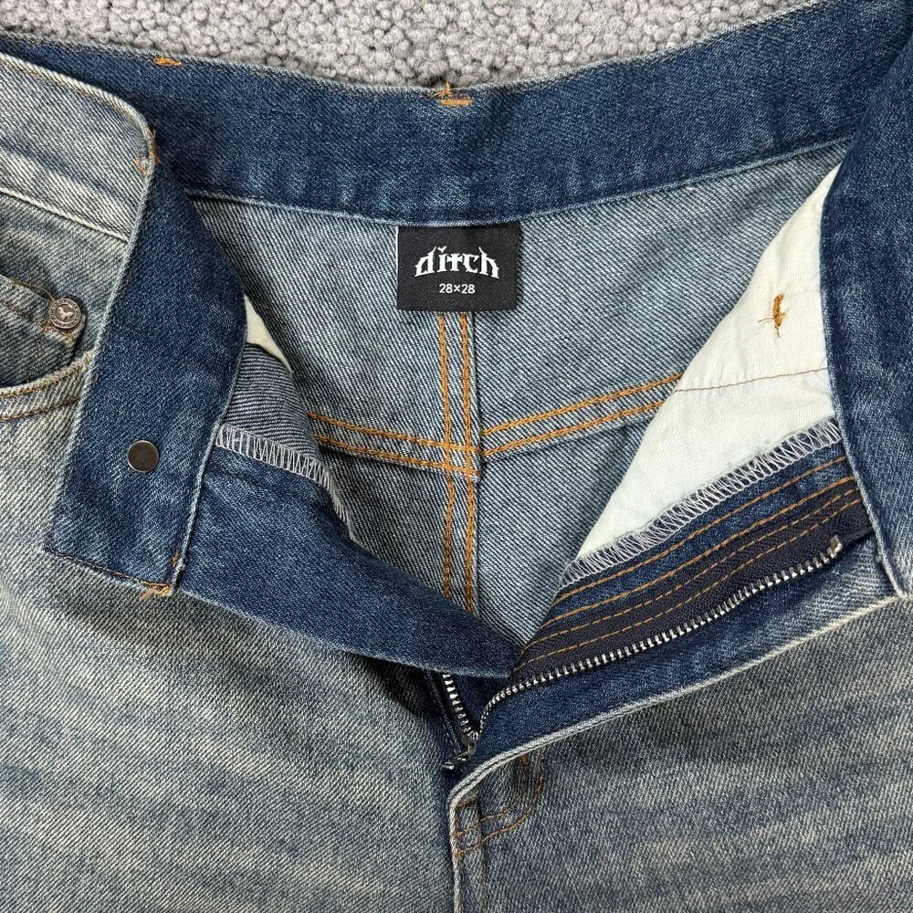 Ditch Baggy Denim Jeans in Blue Stone Wash in Sz. 28x28 - Skater - Excel. Cond.